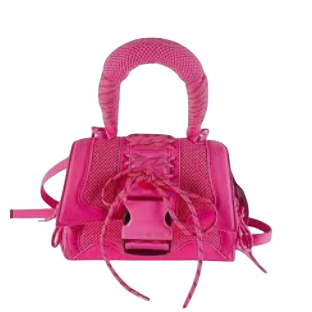 Steve Madden Bdecio Neon Pink Mesh Lace Up Crossbody Bag BDECIO NEONPNK